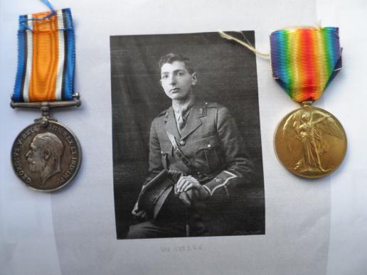 BRITISH WAR AND VICTORY MEDALS-2-LIEUT EDWARD JOSEPH PYKE-ROYAL FIELD ARTILLERY PREVIOUSLY SERVED WITH THE ARTISTS RIFLES.LATER IN LIFE BECAME KNOWN AS THE FOREMOST EXPERT ON WAX MODELLING- AND AN AUTHOR