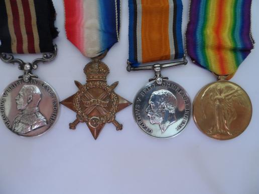 MILITARY MEDAL GROUP OF FOUR-TO FRAZER-18TH DURHAM LIGHT INFANTRY-DURHAM PALS-LATER COMMISSIONED