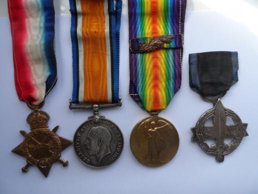 1914/15 STAR TRIO AND GREEK MILITARY CROSS MENTIONED IN DESPATCHES GROUP OF FOUR TO CAPTAIN VYVYAN ARMY SERVICE CORPS