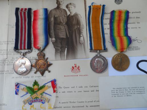 MILTARY MEDAL GROUP OF FOUR TO BEECROFT CANADIAN MOTOR MACHINE GUN MOUNTED TRANSPORT