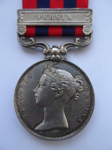INDIAN GENERAL SERVICE MEDAL-CLASP PERSIA-REILLY-2ND BOMBAY EUROPEAN LIGHT INFANTRY