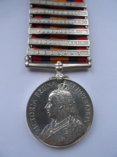 AN INTRIGUING SIX BATTLE CLASP QUEENS SOUTH AFRICA MEDAL TO INGRAM COLDSTREAM GUARDS-MORTALLY WOUNDED AT MARGERSFONTEIN