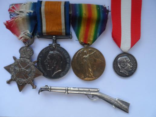 1914/15 STAR TRIO TO ROBERTS-WITH DANISH  SLESVIG 1920 MEDAL-TO H.M.S.CARYSFORT