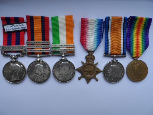 FINE CAMPAIGN GROUP OF SIX TO BUSH NORFOLK REGIMENT AND NOTTS AND DERBY REGIMENT