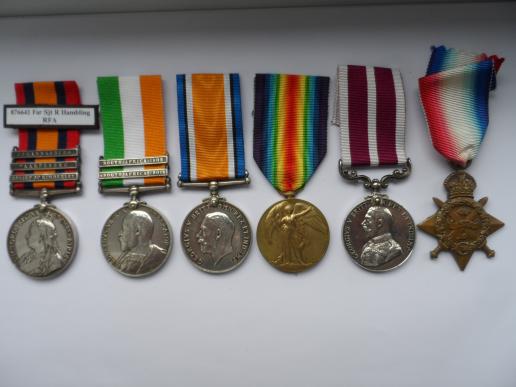BOER WAR AND WW1 M.S.M.GROUP TO HAMBLING NORFOLK REGIMENT AND FARRIER SJT ROYAL FIELD ARTILLERY-ALSO COMES WITH A 1914 STAR TO A SIBLING IN THE NORFOLK REGIMENT