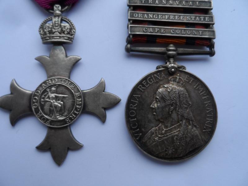 M.B.E.AND QUEENS SOUTH AFRICA MEDAL-TO C.R.B. DRAPER-MENTIONED IN DESPATCHES FOR THE BOER WAR-LATER DISTRICT COMMISSIONER OF NORTHEN RHODESIA