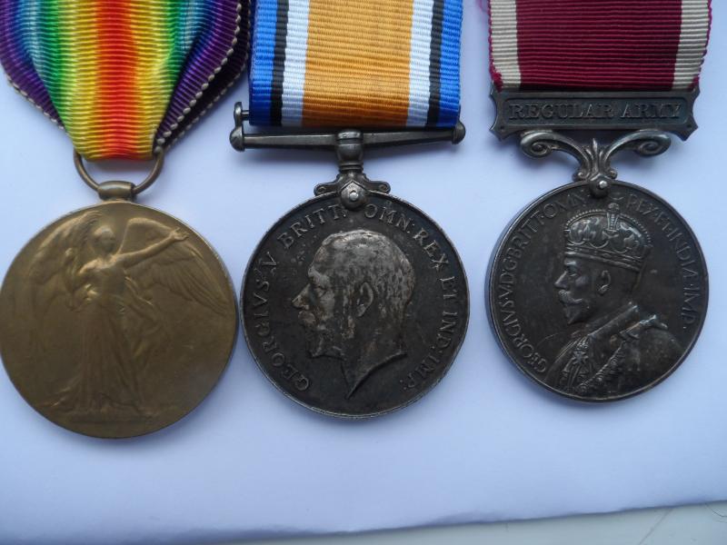 BRITISH WAR AND VICTORY MEDALS WITH LONG SERVICE MEDAL TO GRANT-20TH HUSSARS AND CORPS OF MILITARY POLICE-ALSO SERVED WITH THE TANK CORPS