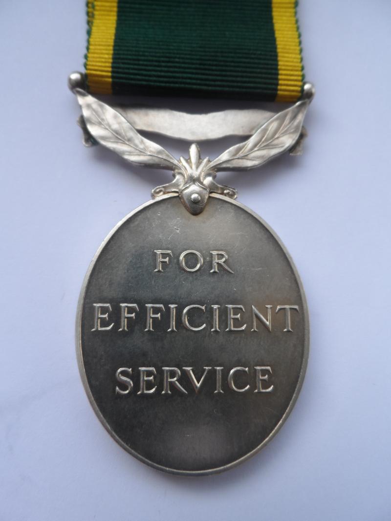 TERRITORIAL EFFICIENCY MEDAL TO CAPTAIN GRIFFITHS ROYAL ARMY SERVICE CORPS