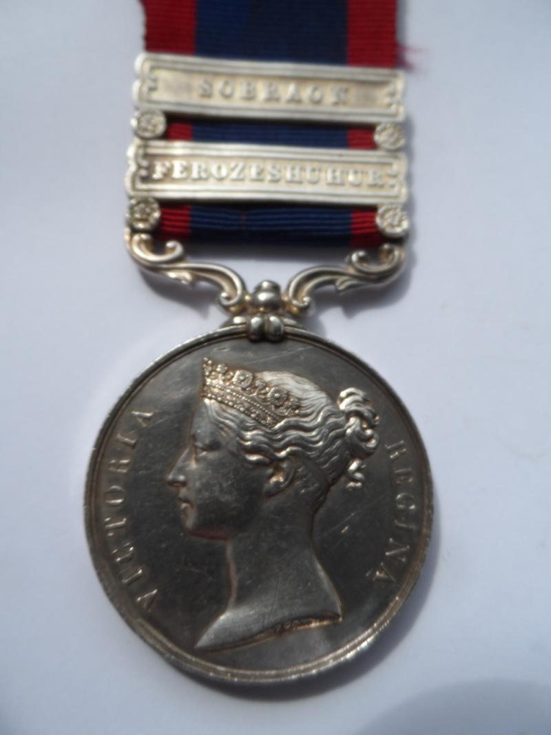 SUTLEJ MEDAL FOR MOODKEE-CLASPS FEROZESHUHUR AND SOBROAN TO MURPHY-9TH REGT