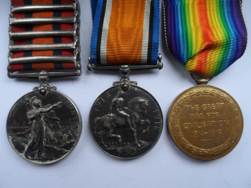 QUEENS SOUTH AFRICA MEDAL AND WW1 PAIR TO FARQUHARSON-82ND IMPERIAL YEOMANRY(SHARPSHOOTERS) AND HERTS YEOMANRY-LATER 2/LIEUT ROYAL AIR FORCE