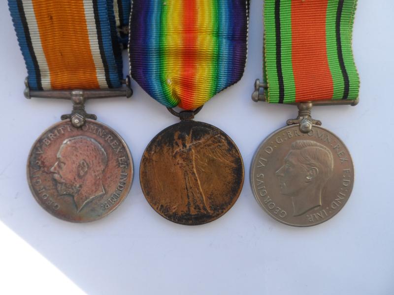 BRITISH WAR AND VICTORY MEDALS WITH DEFENCE MEDAL-MACAULEY-BORDER REGIMENT REPORTED MISSING 22/05/1918