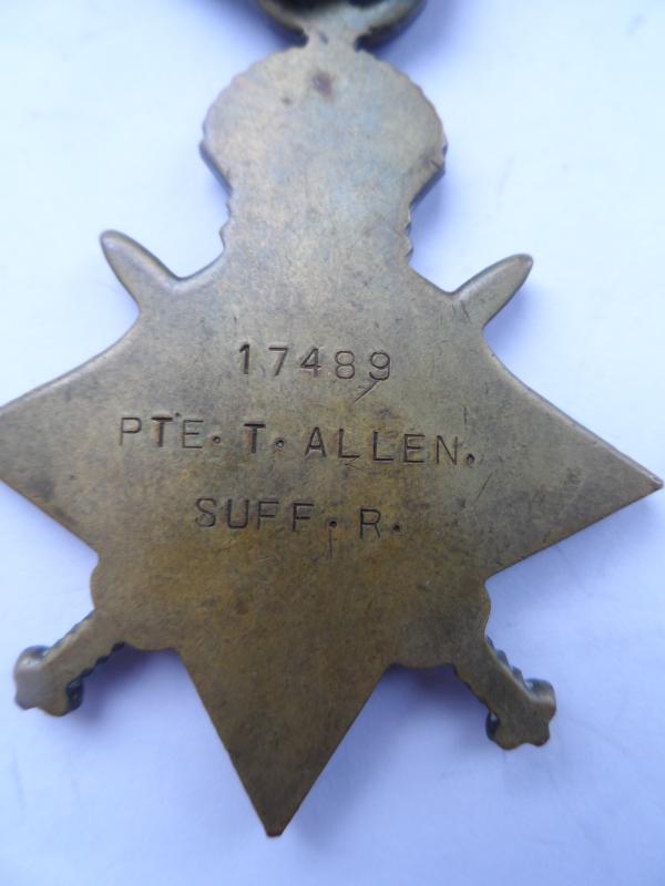 1914/15 STAR-TO ALLEN- SUFFOLK REGIMENT