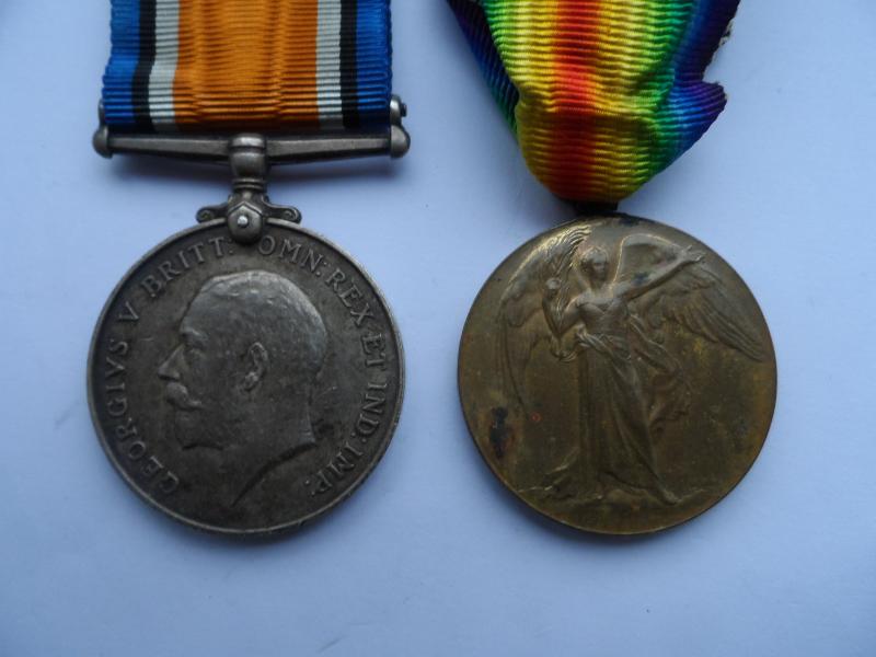 BRITISH WAR AND VICTORY MEDALS TO FOWLES-SUFFOLK REGIMENT-DIED OF WOUNDS ON 7TH MAY 1917