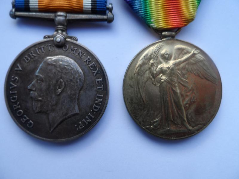 BRITISH WAR AND VICTORY MEDALS TO COOPER-SUFFOLK REGT