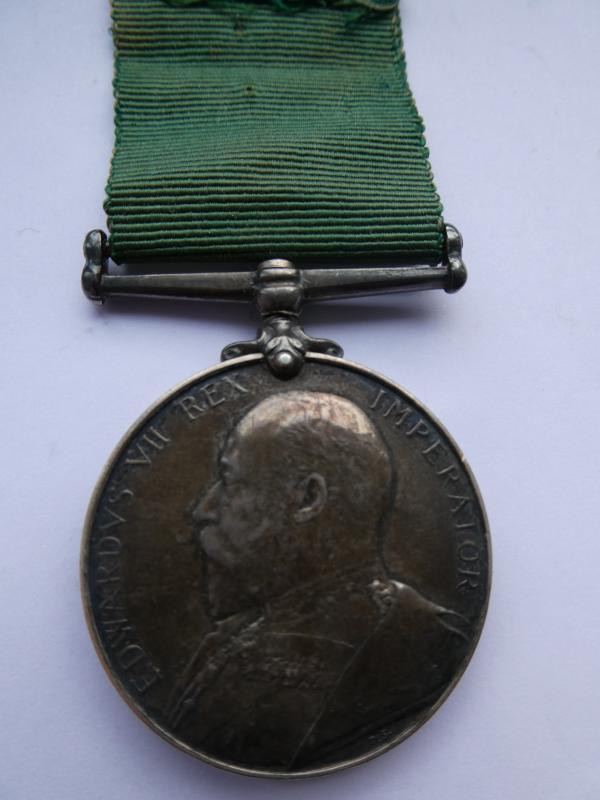VOLUNTEER FORCE LONG SERVICE MEDAL TO BROWN-3RD VOLUNTEER BATTALION LANCASHIRE FUSILIERS