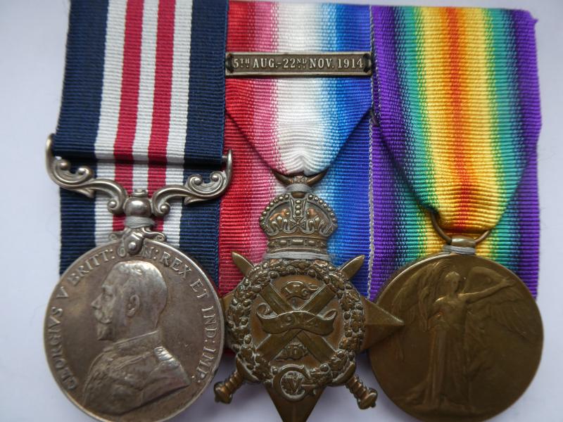 MILITARY MEDAL-1914 STAR AND BAR AND VICTORY MEDAL-TO L/CPL WARD- 2/5TH LANCASHIRE FUSILIERS-LATER W.O.CL 2