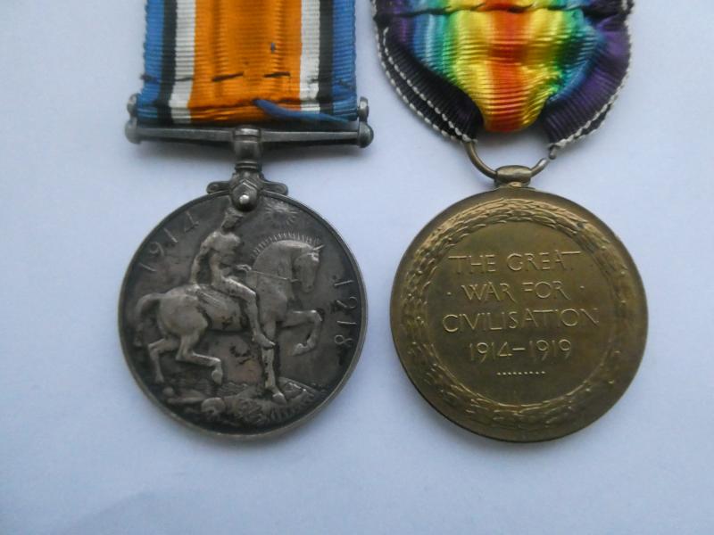BRITISH WAR AND VICTORY MEDALS-TO STAPLES-HAMPSHIRE REGT