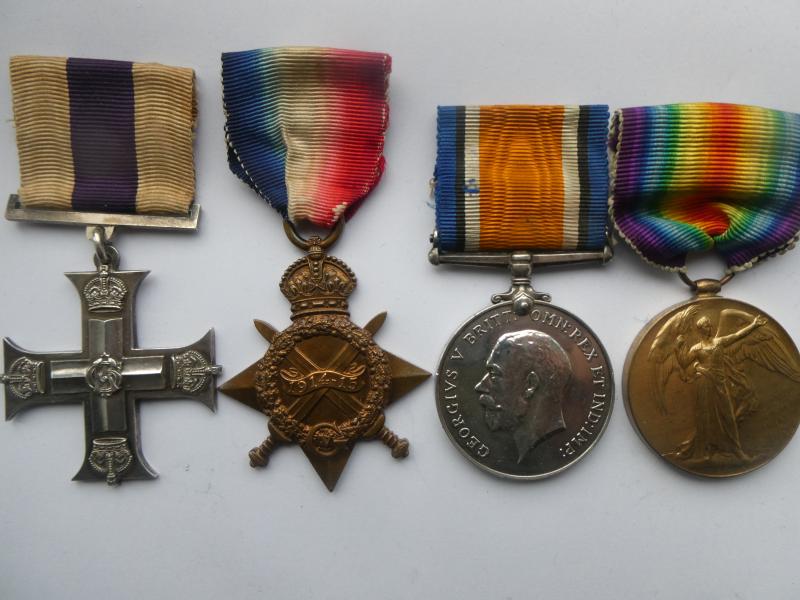 BIRMINGHAM PAL'S MILITARY CROSS CROSS GROUP OF FOUR TO LIEUT HARRY LESLIE HIGGINS-PLAYED FIRST CLASS COUNTY CRICKET FOR WORCESTERSHIRE-AND RUGBY FOR THE OLD EDWARDIANS