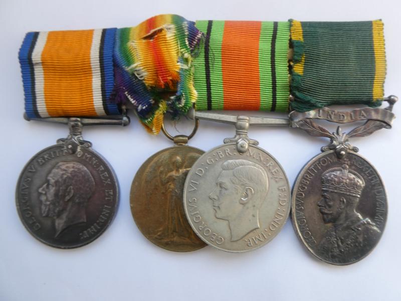 WW1 AND TERRITORIAL EFFICIENCY MEDAL GROUP OF FOUR -TO LIEUT STANLEY LLOYD- INDIAN ARMY AND ASSAM VALLEY LIGHT HORSE