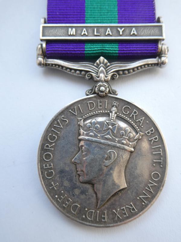 GENERAL SERVICE MEDAL-CLASP MALAYA-TO PRINCE-WORCESTER REGT