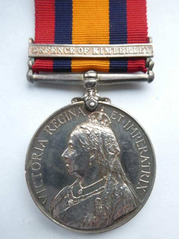 QUEENS SOUTH AFRICA MEDAL-DEFENCE OF KIMBERLEY-PTE R COX-KIMBERLEY TOWN GUARD