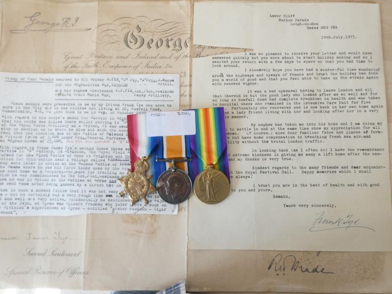1914/15 STAR TRIO-TO CPL-2 LIEUT TYE-COMES WITH ORIGINAL COMMSSION DOCUMENT