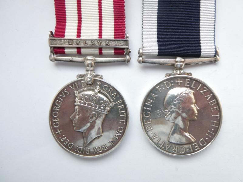 NAVAL GENERAL SERVICE MEDAL-CLASP MALAYA-LONG SERVICE PAIR TO PENKETHMAN -ROYAL NAVY