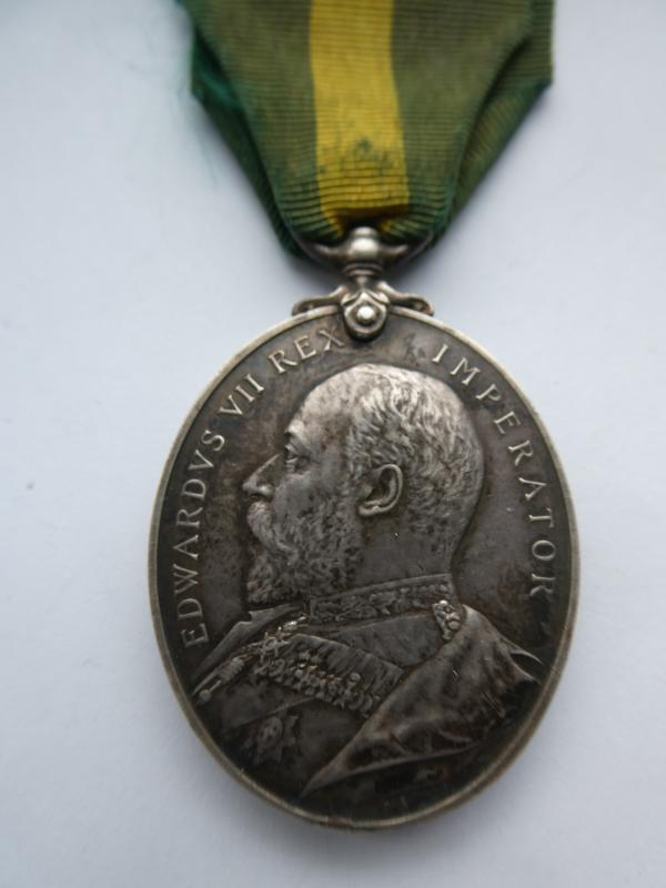 TERRITORIAL FORCE EFFICIENCY MEDAL (EDWARD VII) TO COOPER-3RD EAST ANGLIAN HOWITZER BRIGADE-ROYAL FIEILD ARTILLERY