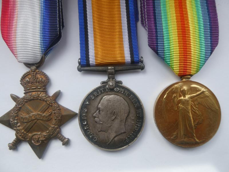 1914/15 STAR TRIO-TO HAMILTON -SEAFORTH HIGHLANDERS-DIED OF WOUNDS ON 15TH JULY 1916