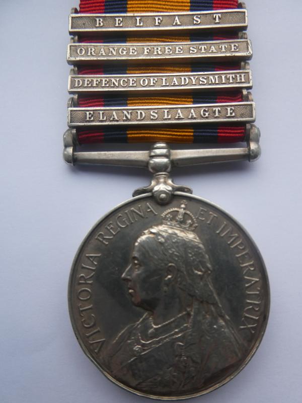 QUEENS SOUTH AFRICA MEDAL-TO COWIE-5TH LANCERS