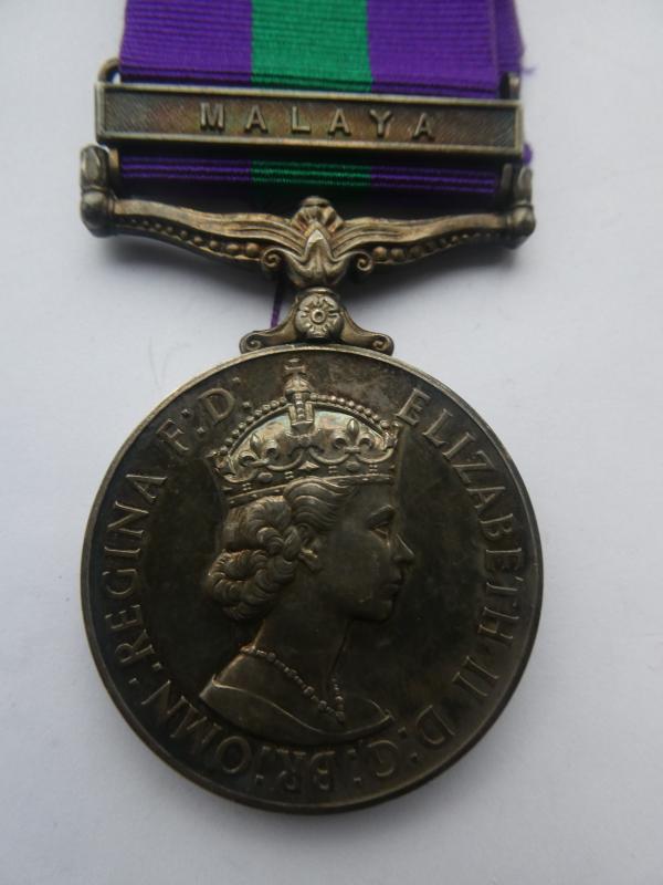 GENERAL SERVICE MEDAL-CLASP MALAYA TO CRANWELL-ROYAL MILITARY POLICE