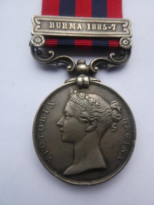 INDIA GENERAL SERVICE MEDAL-CLASP BURMA 1885-7 -TO MC CONNACHIE- 2ND BTN R.SCOTS FUSILIERS