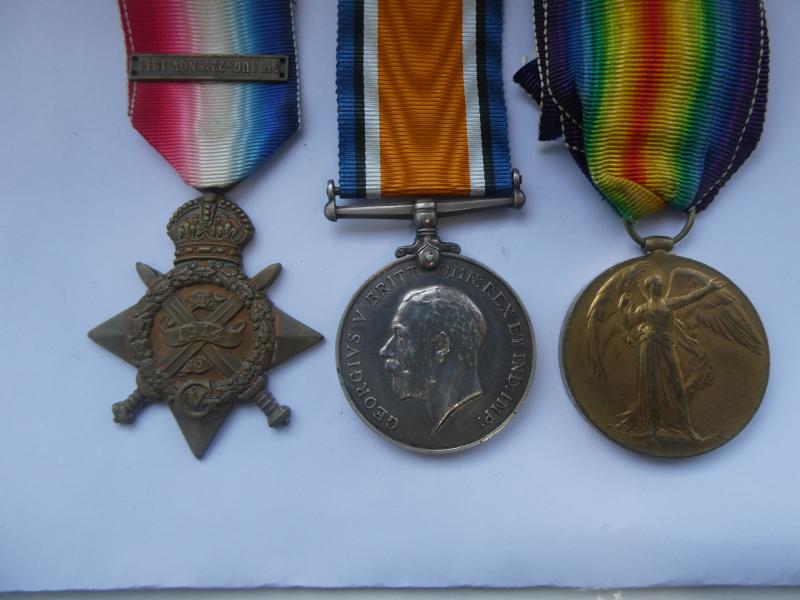 1914 STAR AND BAR TRIO TO DRURY-4TH DRAGOON GUARDS-DIED OF WOUNDS ON 12TH OCTOBER 1914