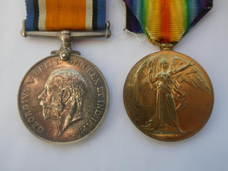 BRITISH WAR AND VCTORY MEDALS TO AGER-NORFOLK REGT