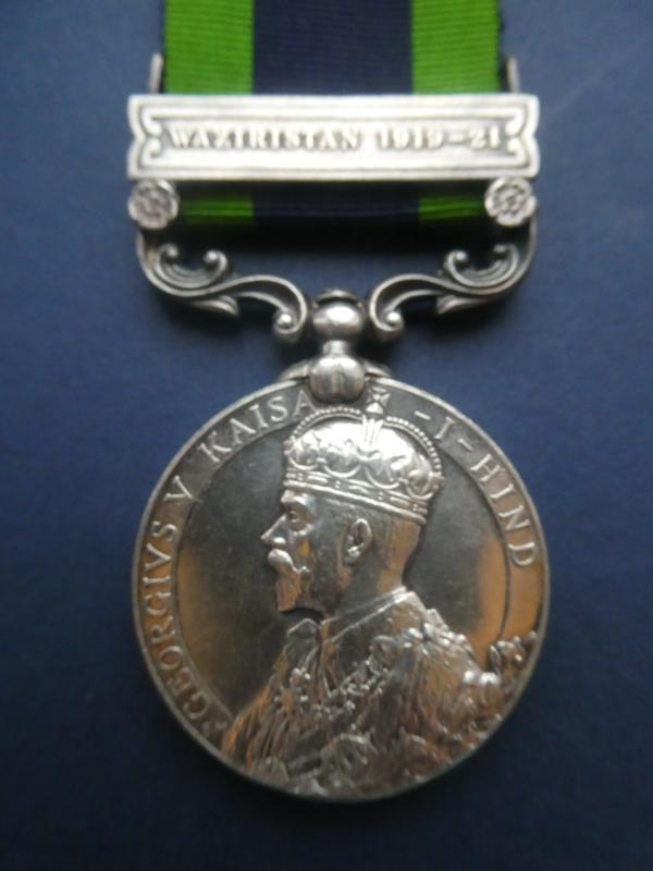 INDIA GENERAL SERVICE MEDAL(1908) CLASP WAZIRISTAN 1919-21