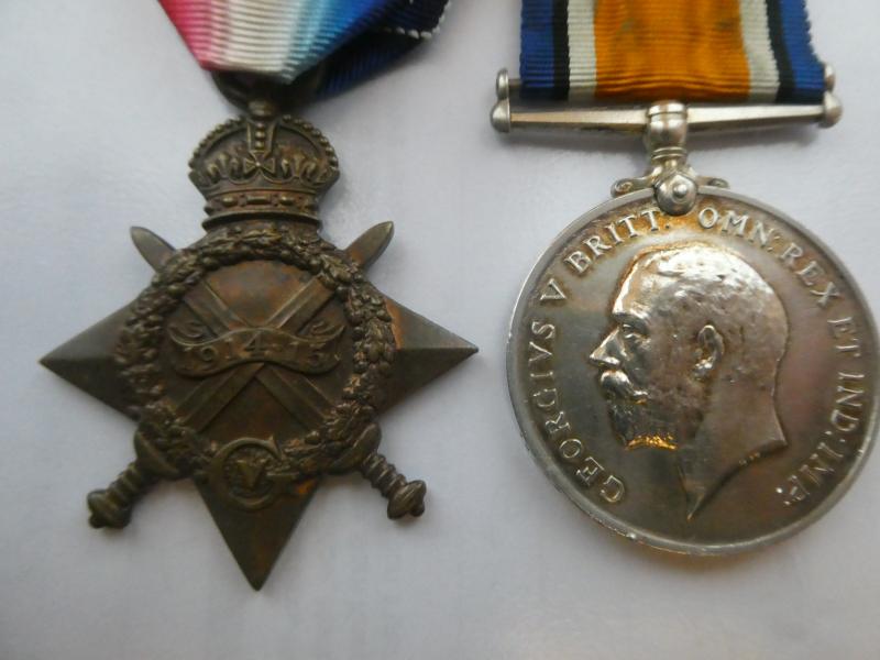 1914/15 STAR AND BRITISH WAR MEDAL- TO BARRETT NORFOLK REGIMENT-KILLED IN ACTION ON 26TH SEPTEMBER 1915