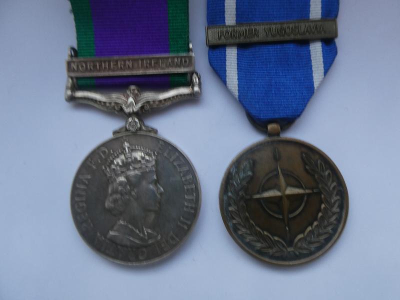 CAMPAIGN SERVICE MEDAL-NORTHERN IRELAND WITH  UNITED NATIONS  MEDAL- CLASP FORMER YUGOLAVIA-TO ROOME WFR