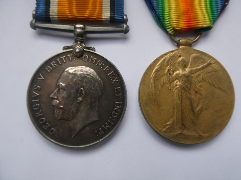 BRITISH WAR AND VICTORY MEDALS-TO HAWKINS-NORFOLK REGT