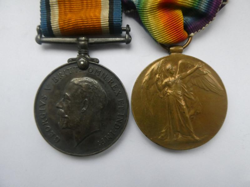 BRITISH WAR AND VICTORY MEDALS-TO SNOW-MANCHESTER REGT-TAKEN AS A PRISONER OF WAR