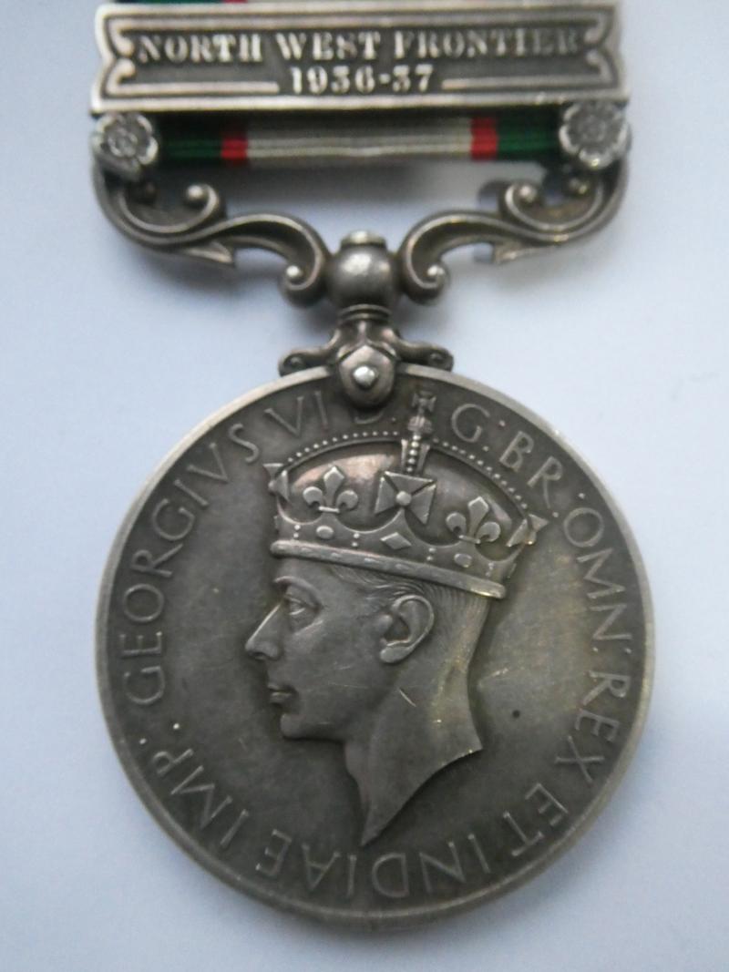 INDIA GENERAL SERVICE MEDAL-CLASP NORTHWEST FRONTIER 1936-37-TO PAINE- ROYAL NORFOLK REGT