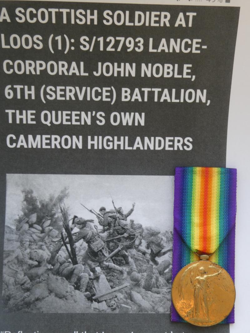 VICTORY MEDAL TO CAPTAIN JOHN NOBLE-KILLED IN ACTION ON 28TH SEPTEMBER-1918