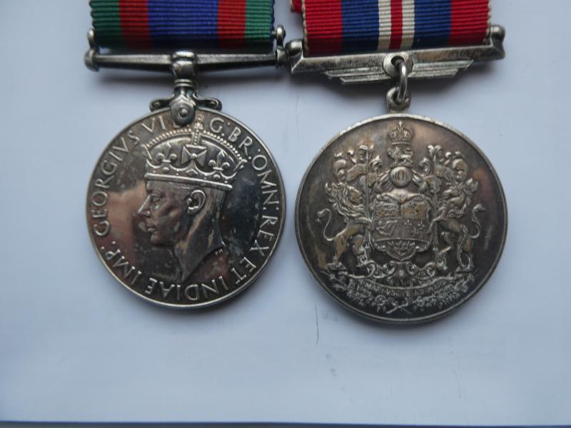 CANADIAN PAIR 1939/45 WAR MEDAL AND CANADA 1939/45 VOLUNTARY SERVICE MEDAL-ON BAR AS WORN