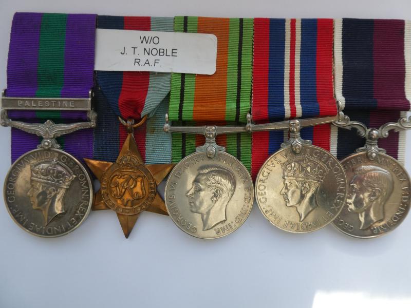 PALESTINE-LONG SERVICE GROUP OF FIVE TO NOBLE-ROYAL AIR FORCE-DIED IN SERVICE IN 1949