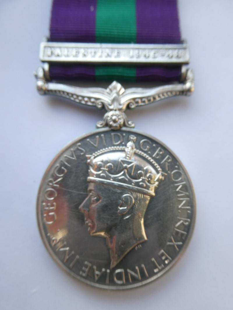 GENERAL SERVICE MEDAL-CLASP PALESTINE 1945-48 TO BLAKEMAN ROYAL ENGINEERS