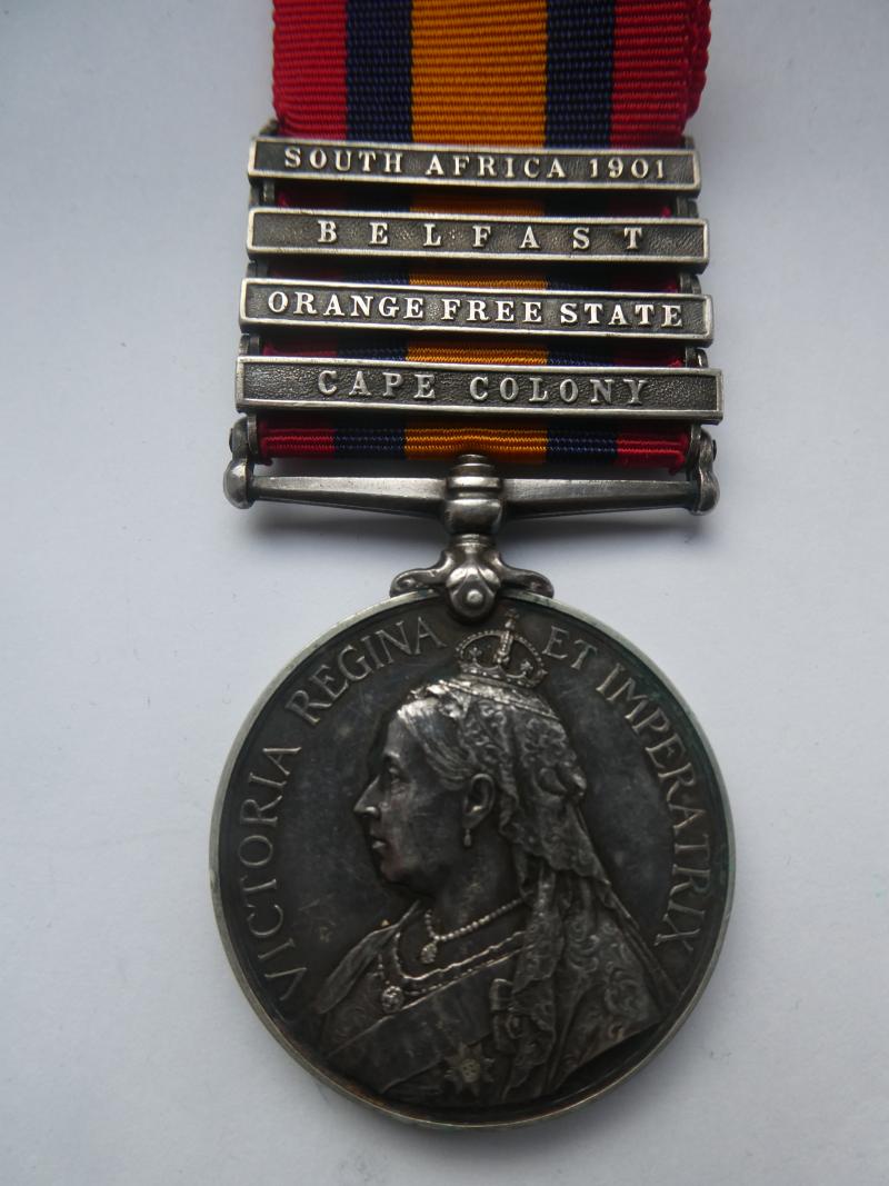 QUEENS SOUTH AFRiCA MEDAL TO CORPORAL SADDLER TURNER-14TH HUSSARS