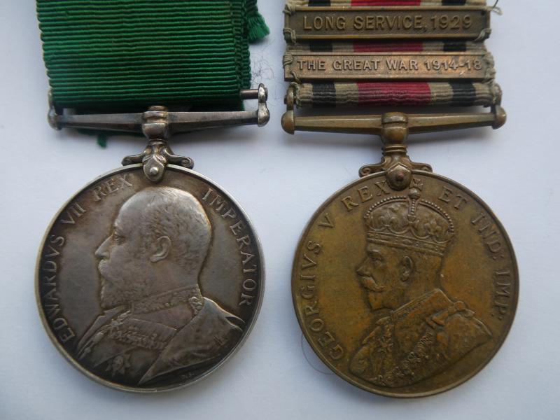 EDWARD VII VOLUNTEER FORCE LONG SERVICE MEDAL AND SPECIAL CONSTABULARY MEDAL TO MURRELL-3RD VOLUNTEER BATT NORFOLK REGIMENT AND SPECIAL CONSTABULARY