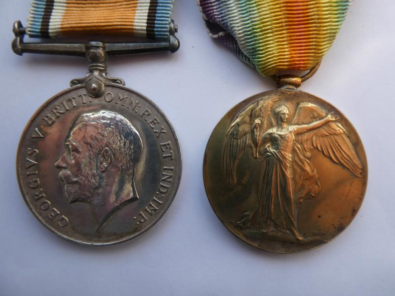 BRITISH WAR AND VICTORY MEDALS-TO GARNHAM-ESSEX REGIMENT