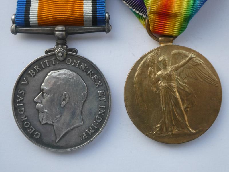BRITISH WAR AND VICTORY MEDALS-TO HAWORTH-1st 4th(HALLAMSHIRE(TF) BTN- YORKS AND LANCS-KILLED IN ACTION ON 26TH APRIL 1918