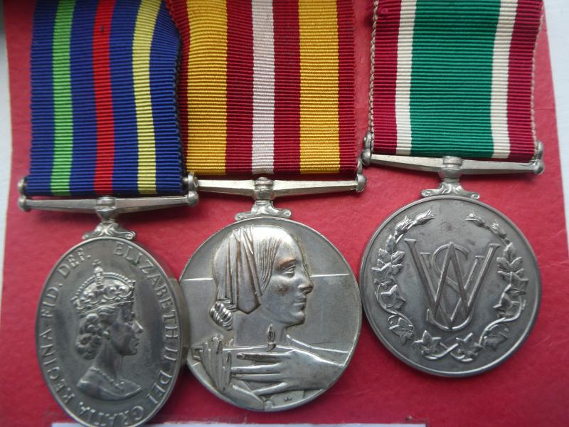 VOLUNTARY MEDICAL SERVICE MEDAL GROUP OF THREE TO GRACE G MACINDOE