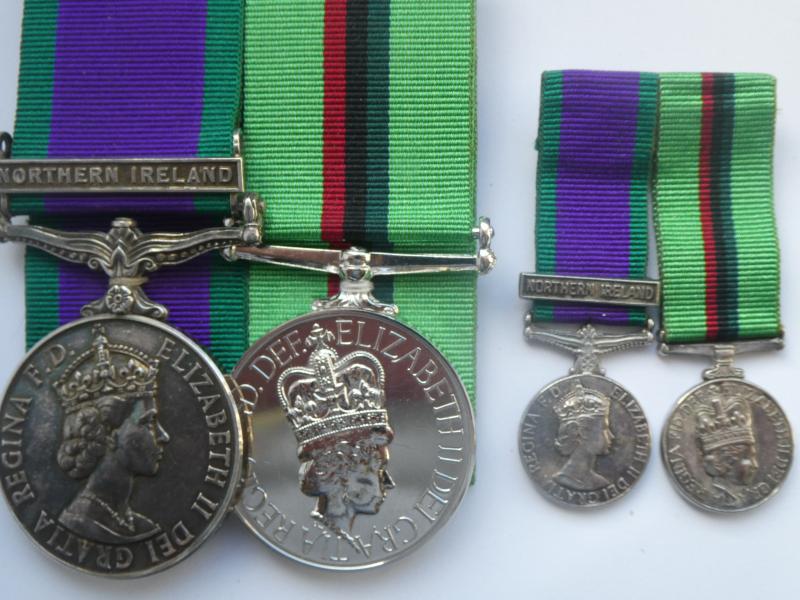 SCARCE CAMPAIGN SERVICE MEDAL/ROYAL ULSTER CONSTABULARY MEDAL PAIR TO Mc GAREY-ROYAL MILITARY POLICE AND R.U.C.